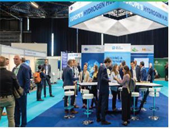 울산경제자유구역청(이하 울산경자청)이 유럽 최대 수소 전시회 ‘세계수소전시회 2023(World Hydrogen Summit 2023)’에 참가해 기업투자유치 활동을 펼친다.(사진은 지난해 열린 전시장)